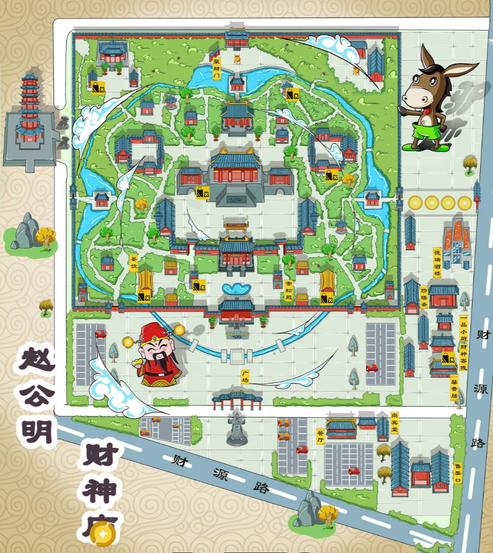 繁昌寺庙类手绘地图